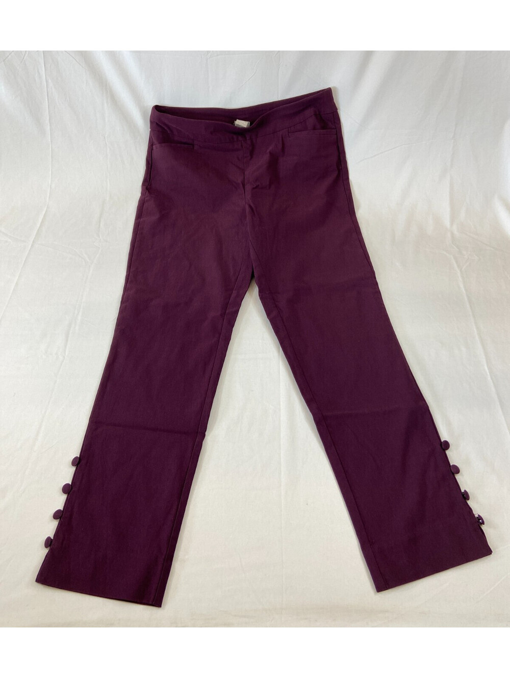 Womens Chicos 1.5R Purple Dress Business Casual Pants Size 10 Ankle Buttons